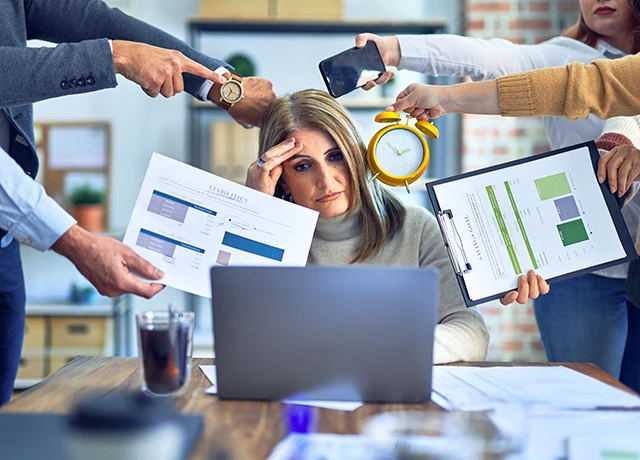 Image of women with poor concentration at work
