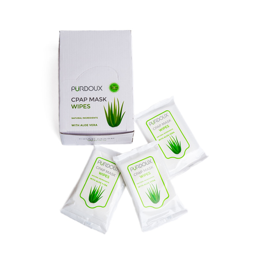 CPAP Mask Wipes with Aloe Vera - Box 12 Handy Packs