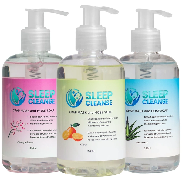 Sleep Cleanse CPAP Mask &amp; Hose Soap 250ml (Aloe, Cherry Blossom, Citrus)